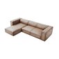 Keturvietė kairinė odinė kampinė sofa Agawa, 290x173x68 cm, smėlio kaina ir informacija | Minkšti kampai | pigu.lt