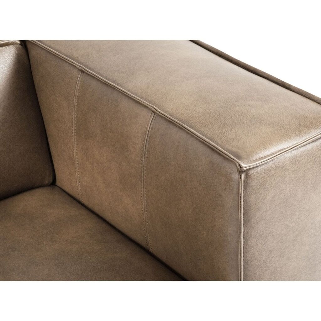Keturvietė kairinė odinė kampinė sofa Agawa, 290x173x68 cm, smėlio kaina ir informacija | Minkšti kampai | pigu.lt