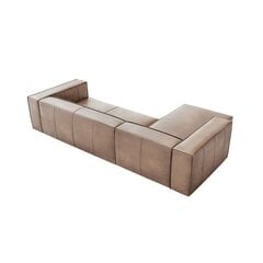 Keturvietė kairinė odinė kampinė sofa Agawa, 290x173x68 cm, smėlio kaina ir informacija | Minkšti kampai | pigu.lt