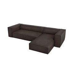 Keturvietė dešininė odinė kampinė sofa Agawa, 290x173x68 cm, tamsiai ruda kaina ir informacija | Minkšti kampai | pigu.lt