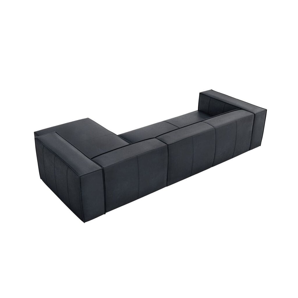 Keturvietė dešininė odinė kampinė sofa Agawa, 290x173x68 cm, mėlyna kaina ir informacija | Minkšti kampai | pigu.lt