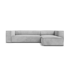 Keturvietė dešininė kampinė sofa Agawa, 290x173x68 cm, šviesiai pilka kaina ir informacija | Minkšti kampai | pigu.lt