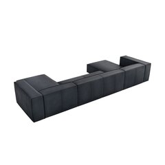 Šešiavietė odinė kampinė sofa Agawa, 375x173x68 cm, tamsiai mėlyna kaina ir informacija | Minkšti kampai | pigu.lt