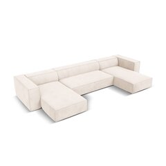 Šešiavietė kampinė sofa Agawa, 375x173x68 cm, smėlio kaina ir informacija | Minkšti kampai | pigu.lt