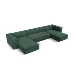 Šešiavietė kampinė sofa Agawa, 375x173x68 cm, žalia kaina ir informacija | Minkšti kampai | pigu.lt