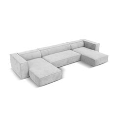 Šešiavietė kampinė sofa Agawa, 375x173x68 cm, šviesiai pilka kaina ir informacija | Minkšti kampai | pigu.lt