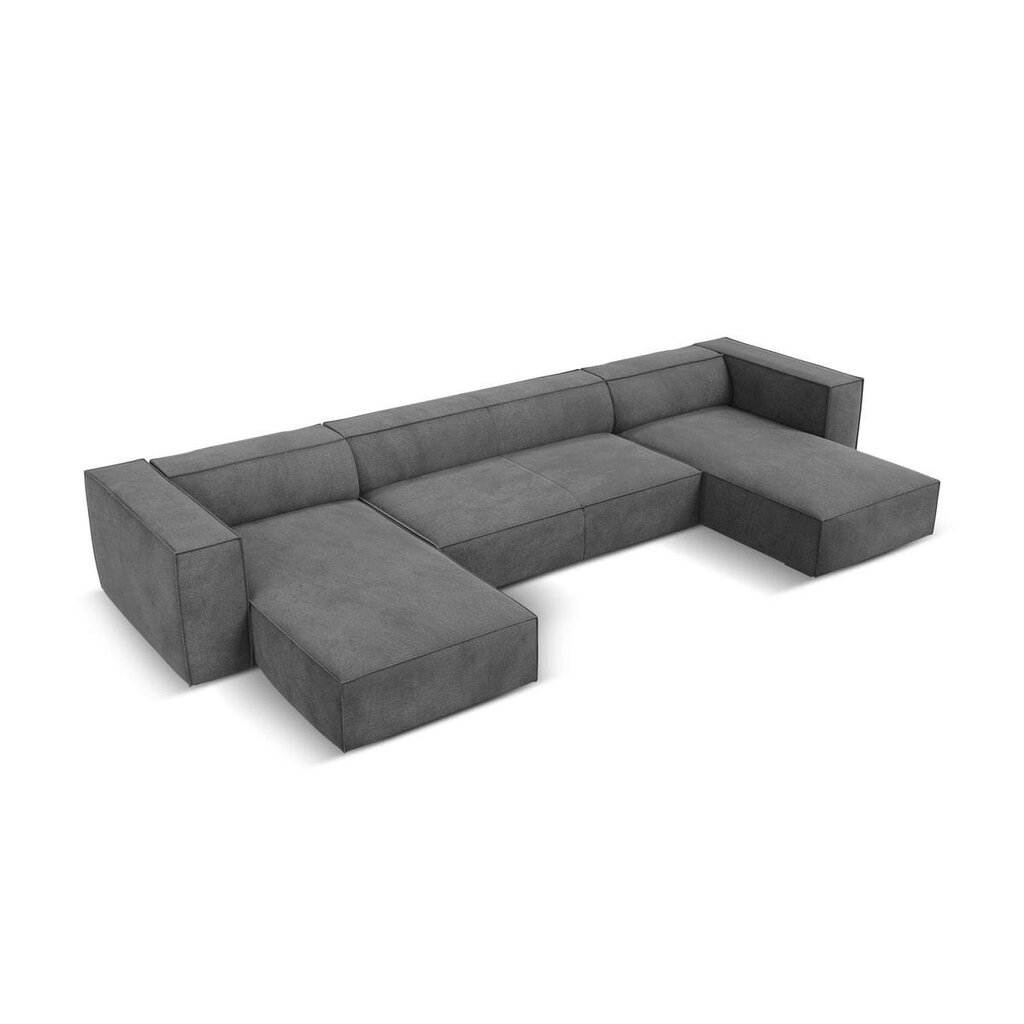 Šešiavietė kampinė sofa Agawa, 375x173x68 cm, pilka цена и информация | Minkšti kampai | pigu.lt