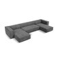 Šešiavietė kampinė sofa Agawa, 375x173x68 cm, pilka kaina ir informacija | Minkšti kampai | pigu.lt