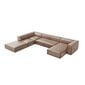 Šešiavietė odinė kampinė sofa Agawa, 365x270x68 cm, smėlio kaina ir informacija | Minkšti kampai | pigu.lt