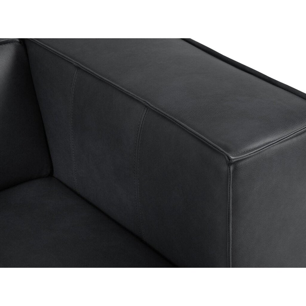 Šešiavietė odinė kampinė sofa Agawa, 365x270x68 cm, tamsiai mėlyna kaina ir informacija | Minkšti kampai | pigu.lt