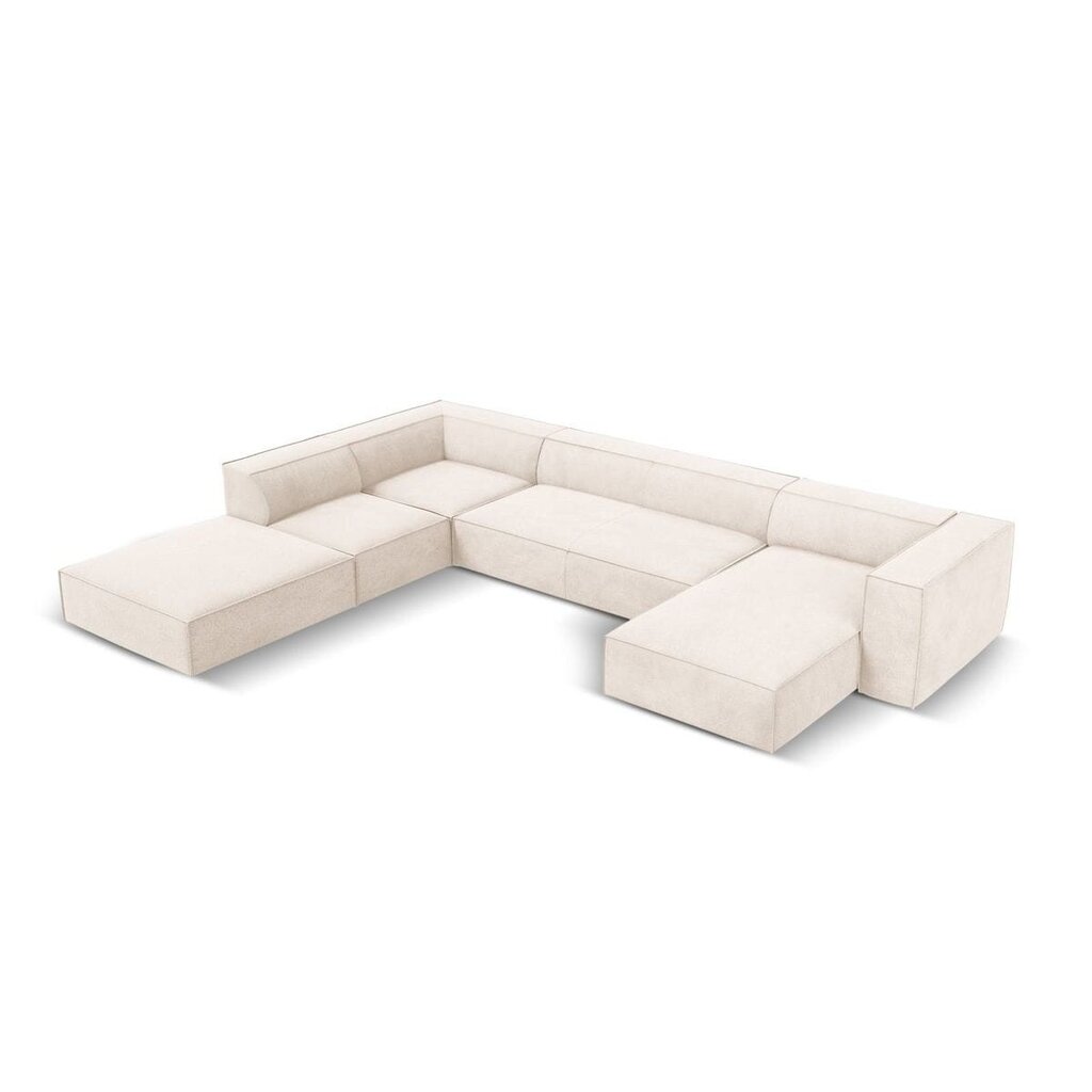 Šešiavietė kairinė sofa Agawa, 365x270x68 cm, smėlio kaina ir informacija | Minkšti kampai | pigu.lt