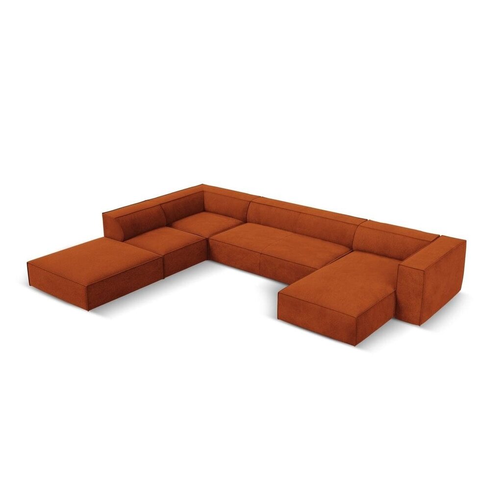 Šešiavietė kairinė sofa Agawa, 365x270x68 cm, raudona цена и информация | Minkšti kampai | pigu.lt