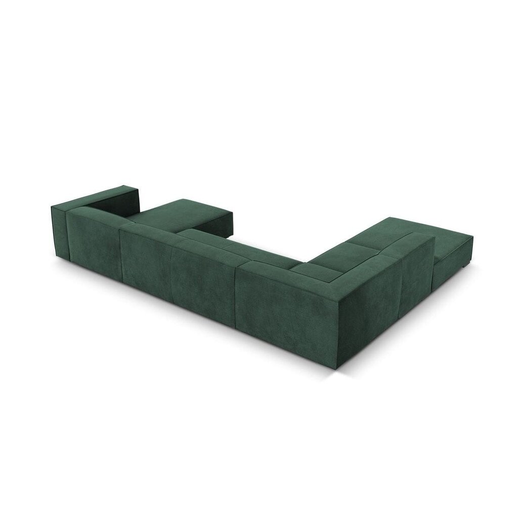 Šešiavietė kairinė sofa Agawa, 365x270x68 cm, žalia kaina ir informacija | Minkšti kampai | pigu.lt