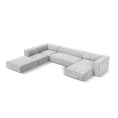 Šešiavietė kairinė sofa Agawa, 365x270x68 cm, šviesiai pilka kaina ir informacija | Minkšti kampai | pigu.lt