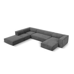 Šešiavietė kairinė sofa Agawa, 365x270x68 cm, pilka kaina ir informacija | Minkšti kampai | pigu.lt