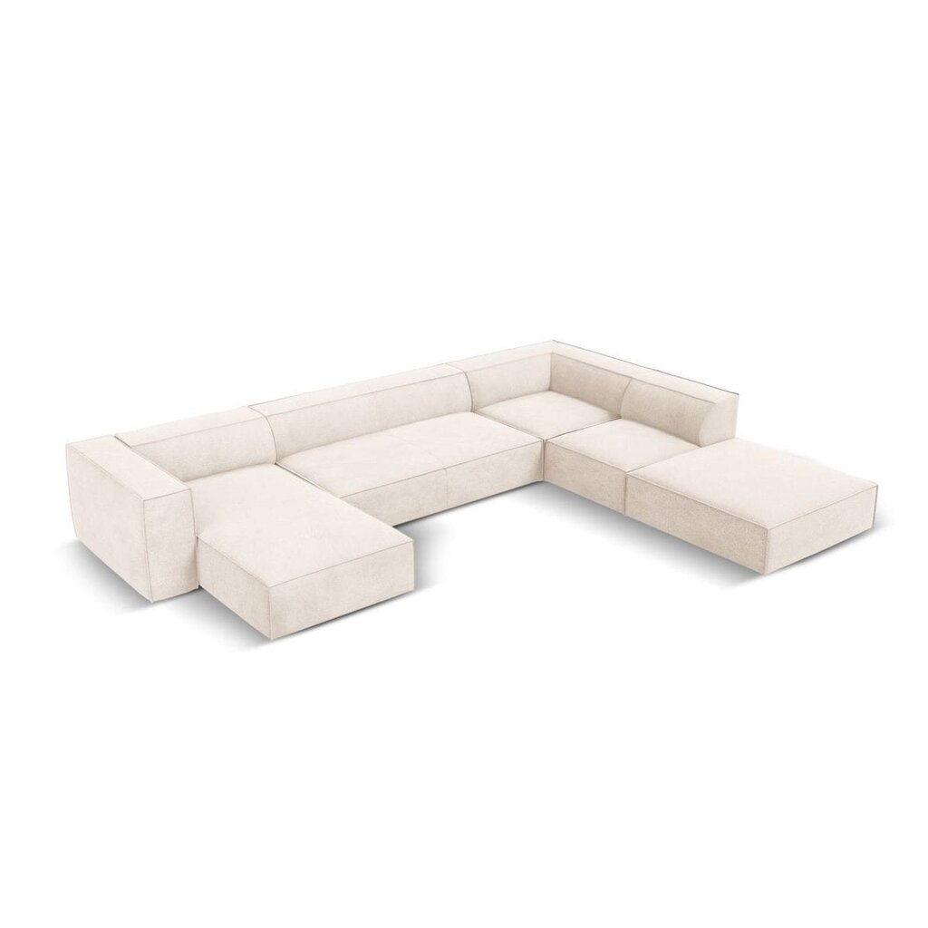 Šešiavietė dešininė sofa Agawa, 365x270x68 cm, smėlio цена и информация | Minkšti kampai | pigu.lt