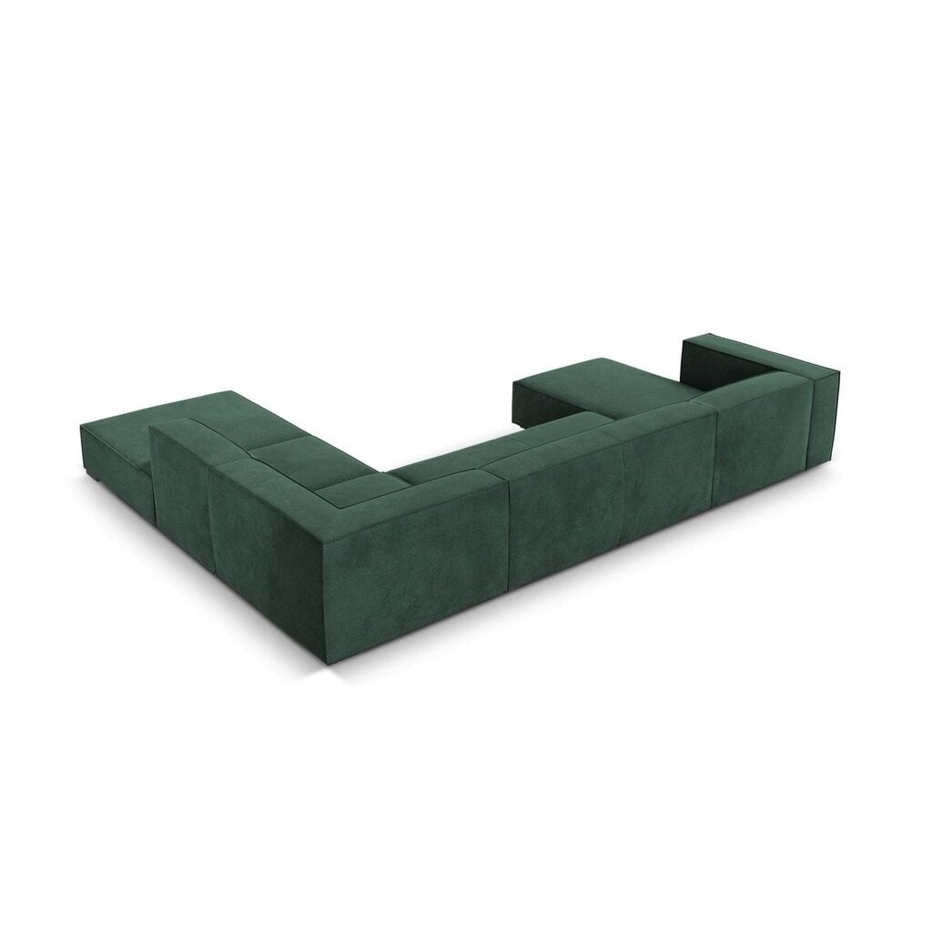 Šešiavietė dešininė sofa Agawa, 365x270x68 cm, žalia kaina ir informacija | Minkšti kampai | pigu.lt