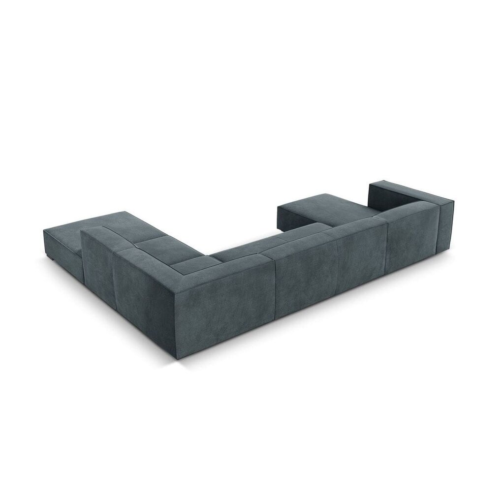 Šešiavietė dešininė sofa Agawa, 365x270x68 cm, mėlyna kaina ir informacija | Minkšti kampai | pigu.lt