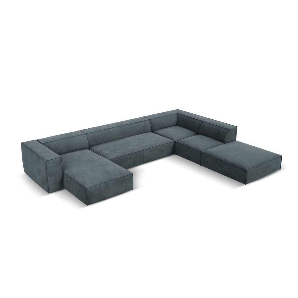 Šešiavietė dešininė sofa Agawa, 365x270x68 cm, mėlyna kaina ir informacija | Minkšti kampai | pigu.lt