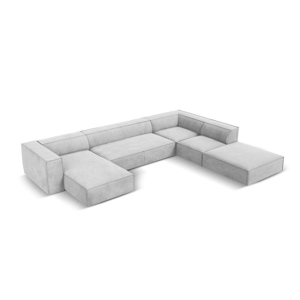 Šešiavietė dešininė sofa Agawa, 365x270x68 cm, šviesiai pilka kaina ir informacija | Minkšti kampai | pigu.lt