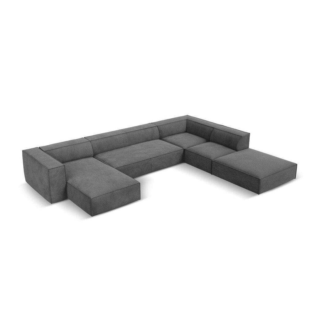 Šešiavietė dešininė sofa Agawa, 365x270x68 cm, pilka kaina ir informacija | Minkšti kampai | pigu.lt