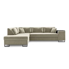 Левосторонний угловой диван Velvet Dolomite XL, 277x220x74 см, бежевый цена и информация | Угловые диваны | pigu.lt