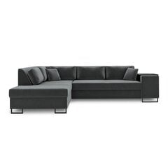 Левосторонний угловой диван Velvet Dolomite XL, 277x220x74 см, темно-серый цена и информация | Угловые диваны | pigu.lt