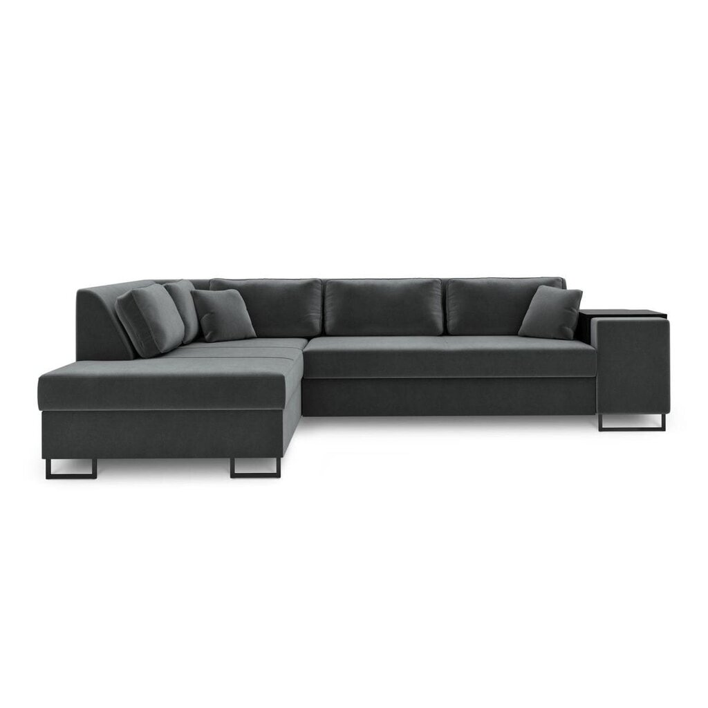 Kairinė kampinė sofa Velvet Dolomite XL, 277x220x74 cm, tamsiai pilka kaina ir informacija | Minkšti kampai | pigu.lt