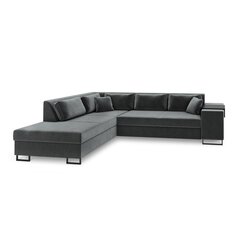 Kairinė kampinė sofa Velvet Dolomite XL, 277x220x74 cm, tamsiai pilka kaina ir informacija | Minkšti kampai | pigu.lt
