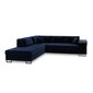 Kairinė kampinė sofa Velvet Dolomite XL, 277x220x74 cm, tamsiai mėlyna kaina ir informacija | Minkšti kampai | pigu.lt