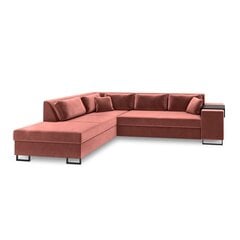 Kairinė kampinė sofa Velvet Dolomite XL, 277x220x74 cm, rožinė kaina ir informacija | Minkšti kampai | pigu.lt