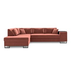 Kairinė kampinė sofa Velvet Dolomite XL, 277x220x74 cm, rožinė kaina ir informacija | Minkšti kampai | pigu.lt