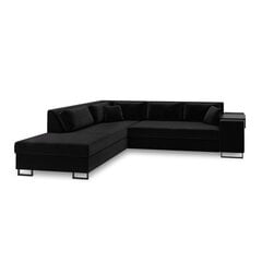 Kairinė kampinė sofa Velvet Dolomite XL, 277x220x74 cm, juoda kaina ir informacija | Minkšti kampai | pigu.lt