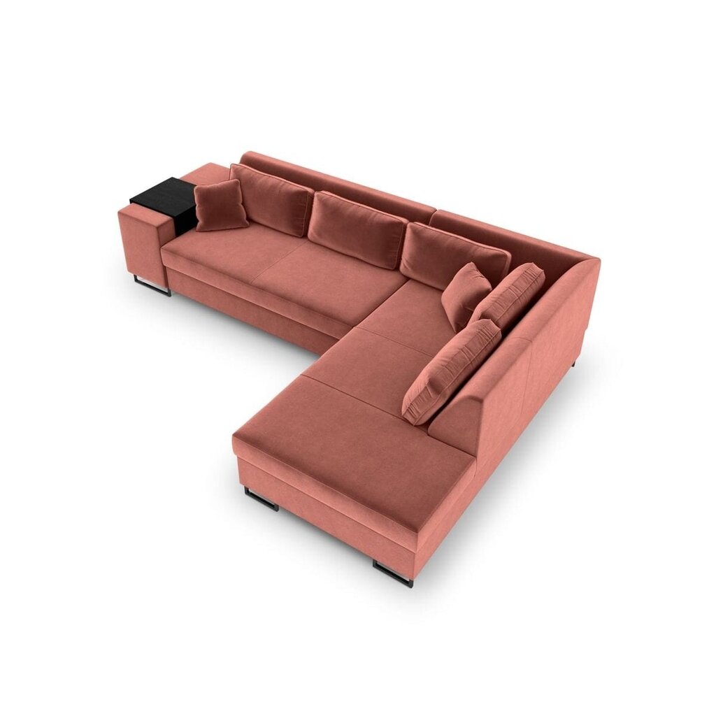 Dešininė kampinė sofa Velvet Dolomite XL, 277x220x74 cm, rožinė kaina ir informacija | Minkšti kampai | pigu.lt