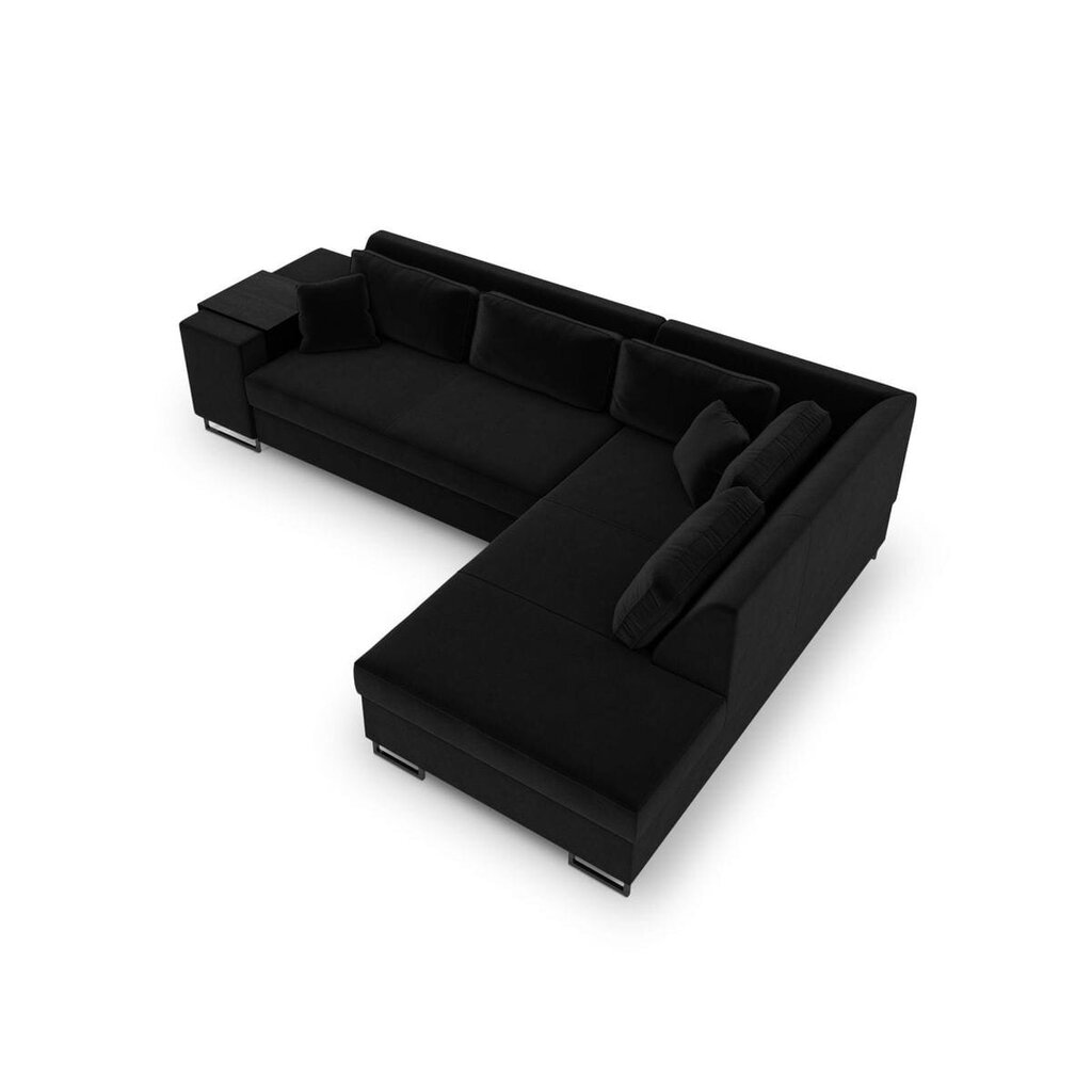 Dešininė kampinė sofa Velvet Dolomite XL, 277x220x74 cm, juoda цена и информация | Minkšti kampai | pigu.lt