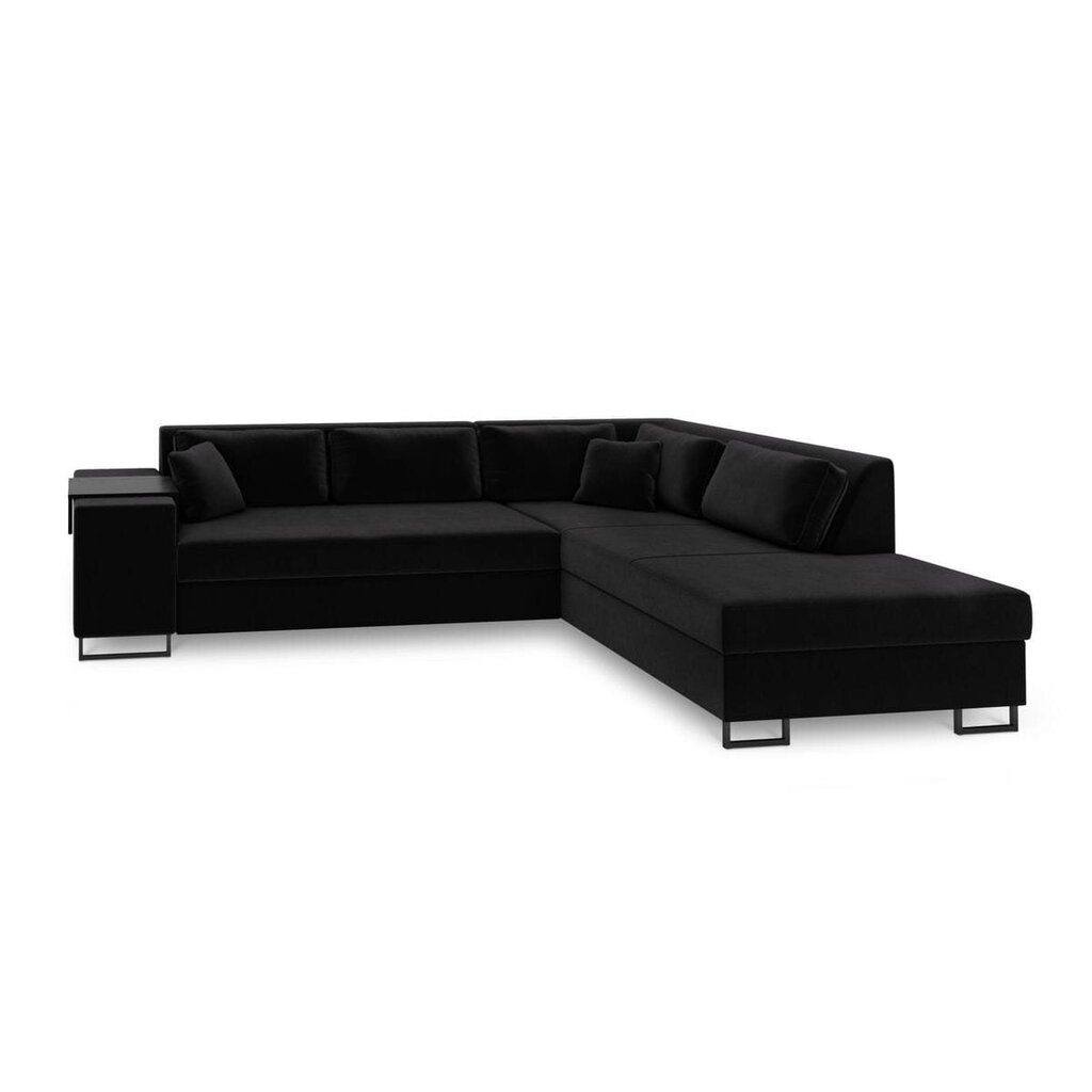 Dešininė kampinė sofa Velvet Dolomite XL, 277x220x74 cm, juoda kaina ir informacija | Minkšti kampai | pigu.lt