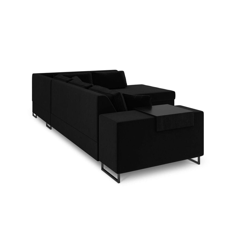 Dešininė kampinė sofa Velvet Dolomite XL, 277x220x74 cm, juoda цена и информация | Minkšti kampai | pigu.lt