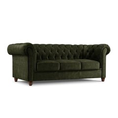 Trivietė sofa Lapis, 224x90x80, tamsiai žalia kaina ir informacija | Sofos | pigu.lt