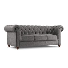 Trivietė sofa Lapis, 224x90x80, pilka kaina ir informacija | Sofos | pigu.lt
