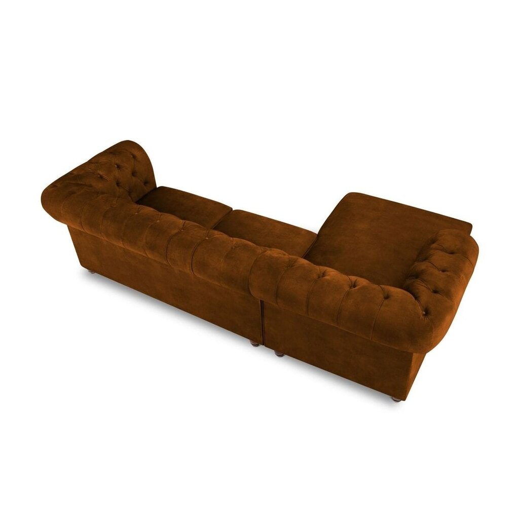 Kairinė kampinė sofa Lapis, 278x150x80 cm, ruda kaina ir informacija | Minkšti kampai | pigu.lt