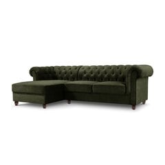 Kairinė kampinė sofa Lapis, 278x150x80 cm, tamsiai žalia kaina ir informacija | Minkšti kampai | pigu.lt