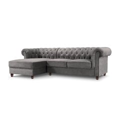 Kairinė kampinė sofa Lapis, 278x150x80 cm, pilka kaina ir informacija | Minkšti kampai | pigu.lt