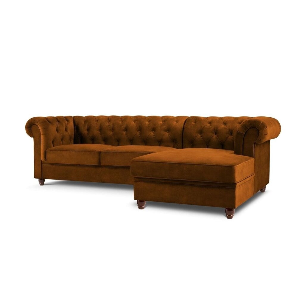 Dešininė kampinė sofa Lapis, 278x150x80 cm, ruda kaina ir informacija | Minkšti kampai | pigu.lt