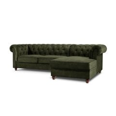 Dešininė kampinė sofa Lapis, 278x150x80 cm, tamsiai žalia kaina ir informacija | Minkšti kampai | pigu.lt