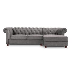 Dešininė kampinė sofa Lapis, 278x150x80 cm, pilka kaina ir informacija | Minkšti kampai | pigu.lt