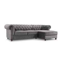 Dešininė kampinė sofa Lapis, 278x150x80 cm, pilka kaina ir informacija | Minkšti kampai | pigu.lt