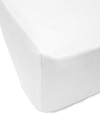 Однотонная сатиновая простынь на резинке Soft White, 200x200 см цена и информация | Простыни | pigu.lt