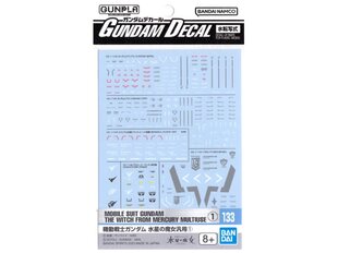 Bandai - Gundam Decal No.133 for Mobile Suit Gundam the Witch from Mercury Multiuse 1, 65081 цена и информация | Аппликации, декорации, наклейки | pigu.lt