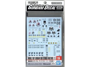 Lipdukai Bandai Gundam Decal Nr.136 for Mobile Suit Gundam Side Stories Multiuse 1, 65084 kaina ir informacija | Aplikacijos, papuošimai, lipdukai | pigu.lt