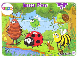 Dėlionė vabzdžiai Lean Toys, 16 d. kaina ir informacija | Dėlionės (puzzle) | pigu.lt